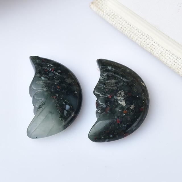wickedafstore blood stone / Making pendants Moon Face Quartz Crystals