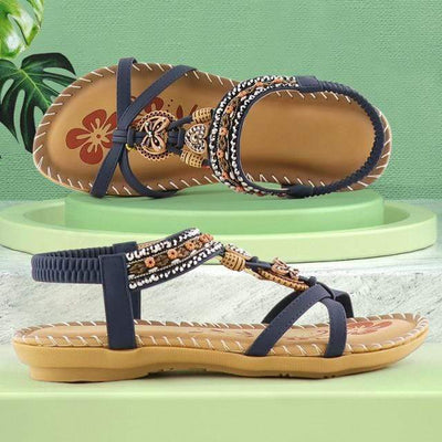 wickedafstore blue / 5 Crystal Soft Summer Sandals