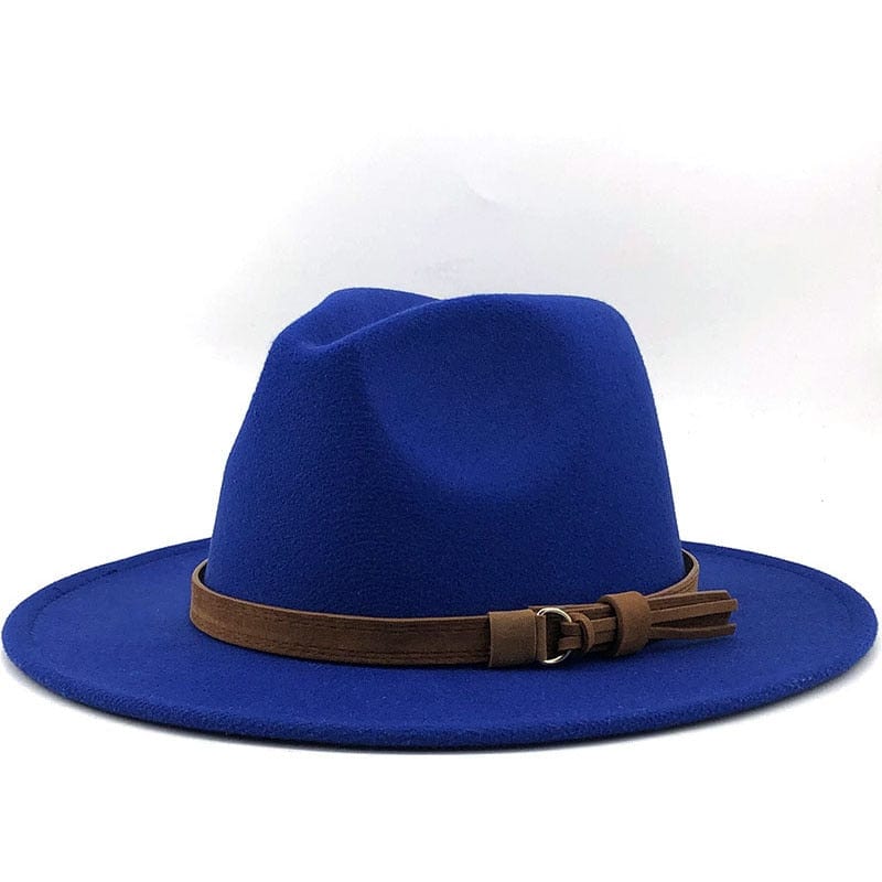 wickedafstore Blue / 56-58CM Eridian Fedora Hat With Leather Ribbon