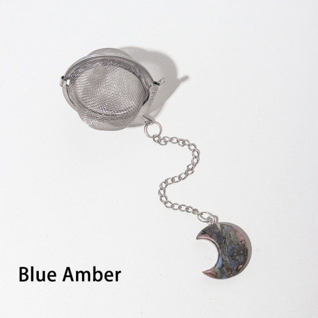 wickedafstore Blue Amber Crystal Moon Tea Filter