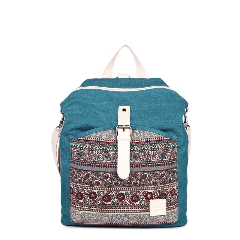 wickedafstore Blue Aretha Canvas Backpack