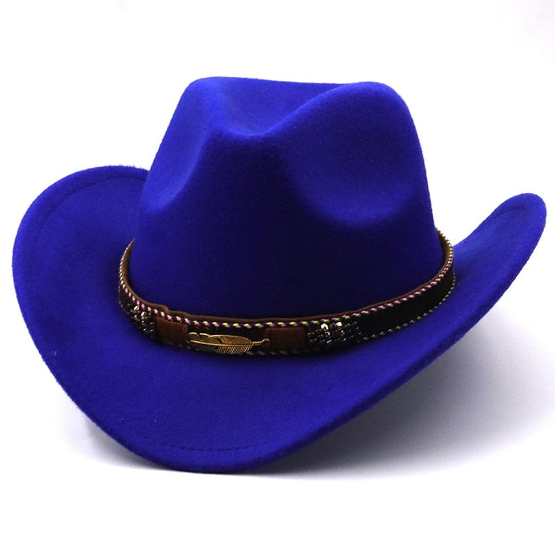 wickedafstore Blue Dallas Western Cowboy Hat