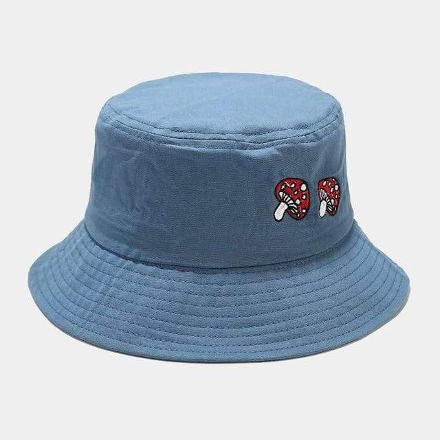 wickedafstore Blue Mushroom Bucket Hat