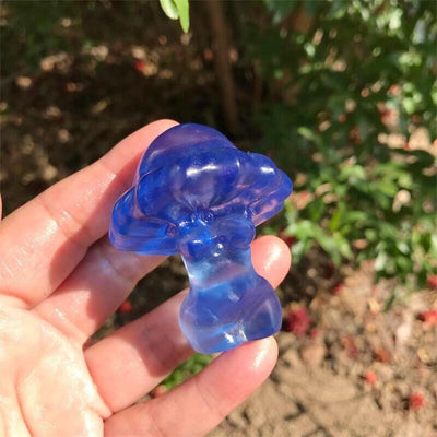 wickedafstore Blue Opalite Crystal Mushroom Ladies