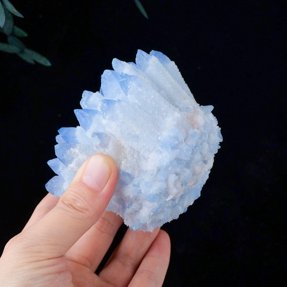 wickedafstore Blue Phantom Quartz Crystal Cluster