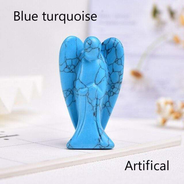 wickedafstore Blue turquoise / 2 Inch Guardian Angel Crystal Figurine