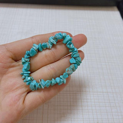 wickedafstore Blue Turquoise Irregular Size Natural Stone Bracelets