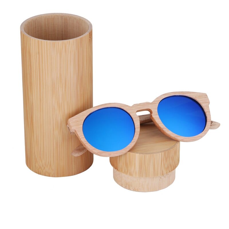 wickedafstore Blue Wood Sunglasses