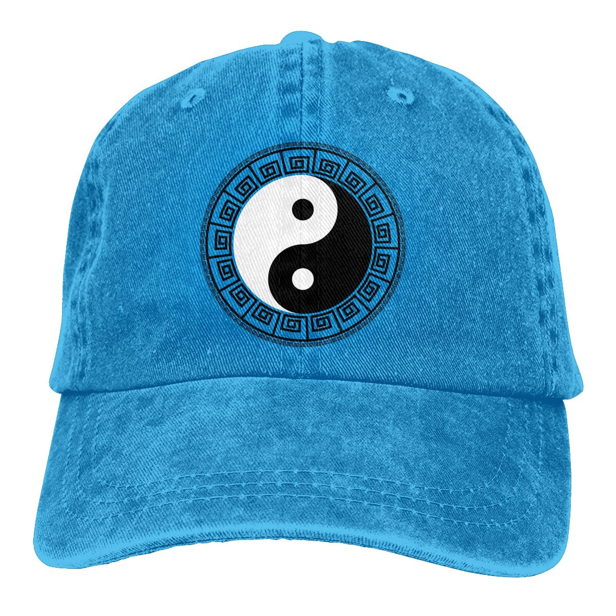 wickedafstore Blue Yin & Yang  Washed Baseball Cap