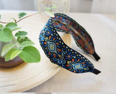wickedafstore Bohemian Ethnic Embroidered Ribbon Hairbands