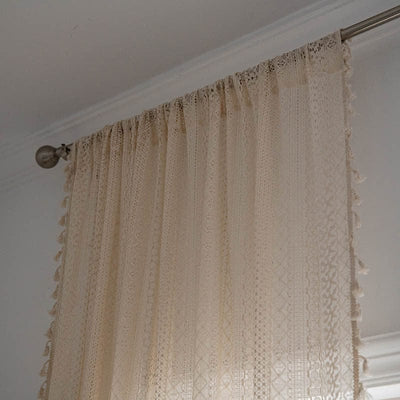 wickedafstore Boho Crochet Hollow Curtains