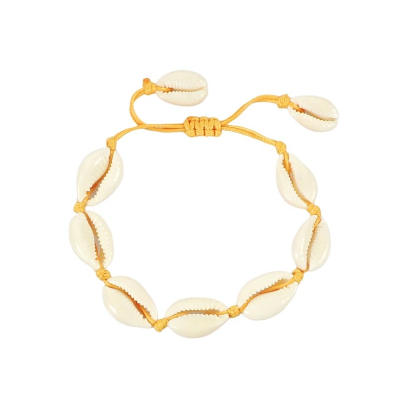 wickedafstore Bracelet Yellow Seashell Necklace or Bracelet