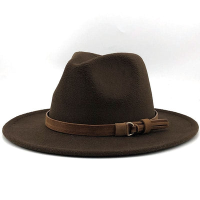 wickedafstore Brown / 56-58CM Eridian Fedora Hat With Leather Ribbon