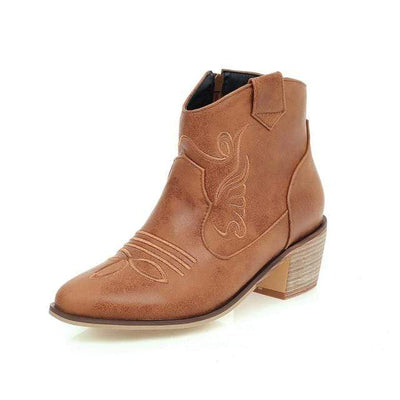 wickedafstore Brown / 9.5 Vegan Leather Ankle Boots