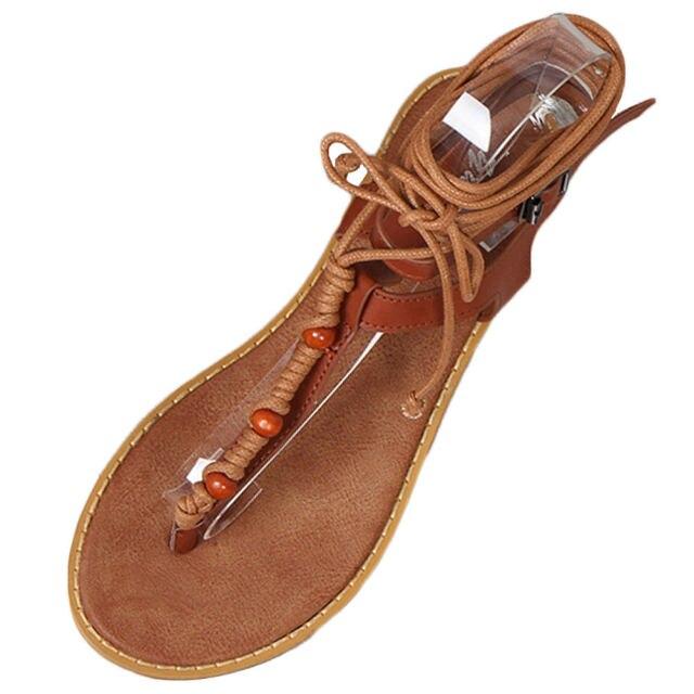 wickedafstore Brown / 9 Manuella Lace Up Sandals