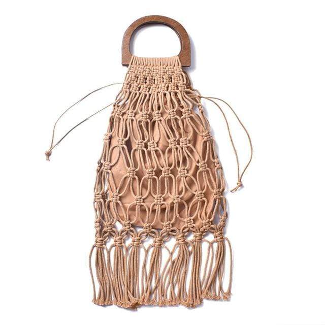 wickedafstore Brown Fia Handmade Woven Rope Bag