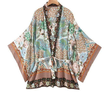 wickedafstore Brown / S Adelaide Kimono