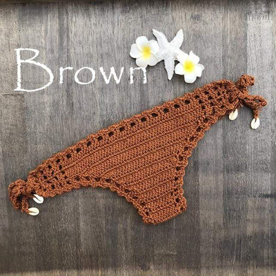 wickedafstore Brown / S Dylla Crochet Bikini Bottom