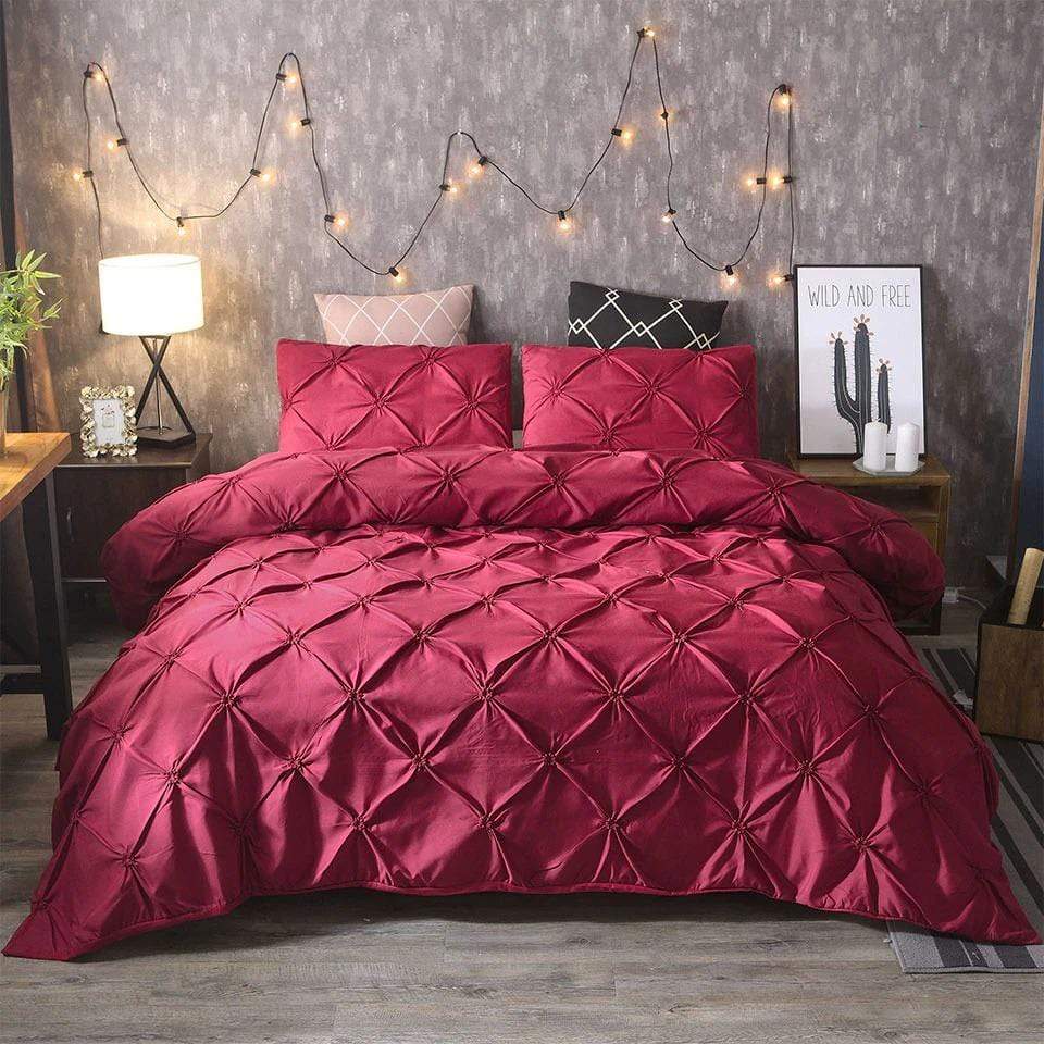 wickedafstore Burgundy / 200x200cm/78.7"x78.7" Felix Elegant Bedding Set 3pcs