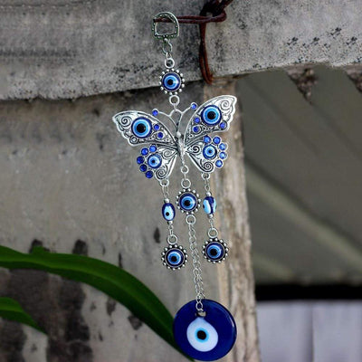 wickedafstore butterfly Blue Evil Eye Butterfly Charm