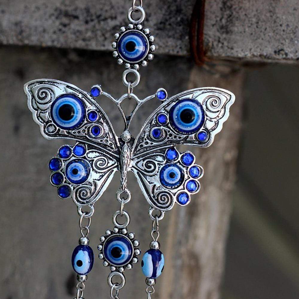 wickedafstore butterfly Blue Evil Eye Butterfly Charm