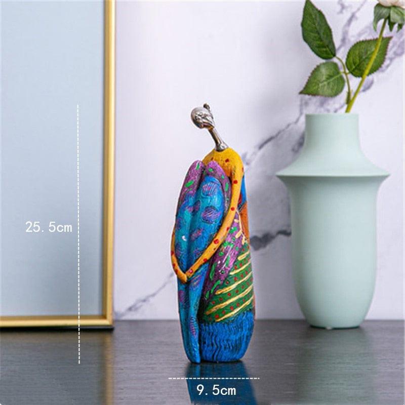 wickedafstore C Abstract Colorful Woman Sculpture Figurine