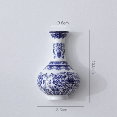 wickedafstore C Antique Blue Wall Hanging Vase