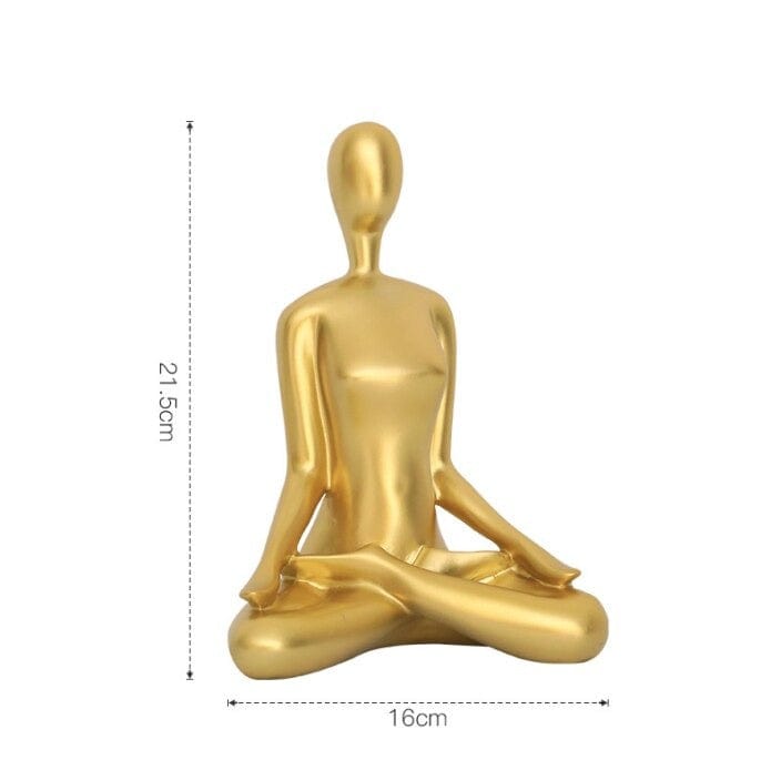 wickedafstore C Gold Yoga Figurine Art