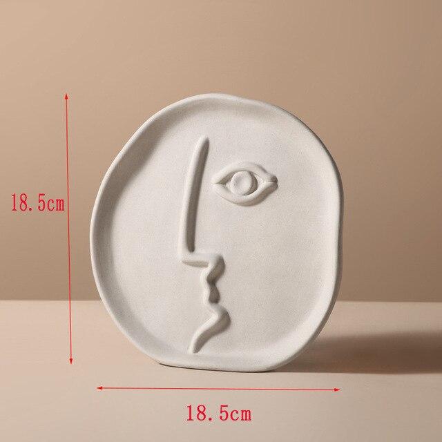 wickedafstore C Nordic Ceramic Abstract Vase Human Face Flower Pot Creative Display Room Home Vase Luxury Pot for Dried Flower Garden Decoration