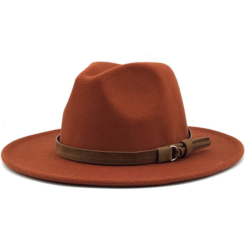 wickedafstore Caramel / 56-58CM Eridian Fedora Hat With Leather Ribbon
