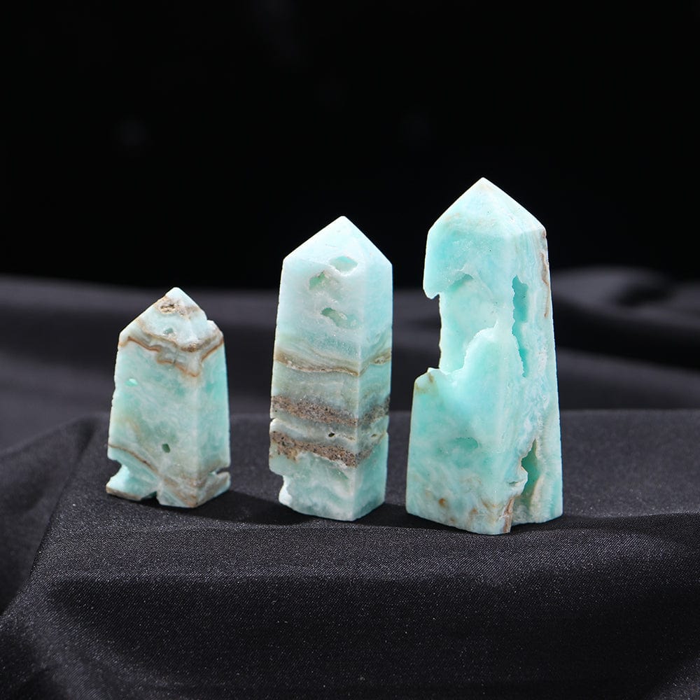wickedafstore Caribbean Calcite Crystal Point Tower