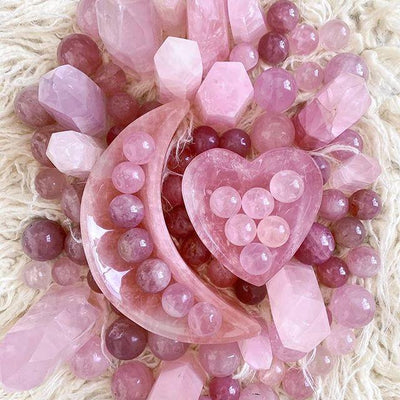 wickedafstore Carved Shaped Rose Quartz Crystals
