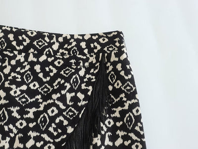 wickedafstore Cecilia Wrap Tassel Mini Skirt