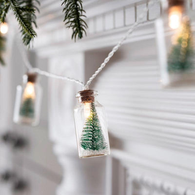 wickedafstore Christmas Tree Glass Jar String Lights