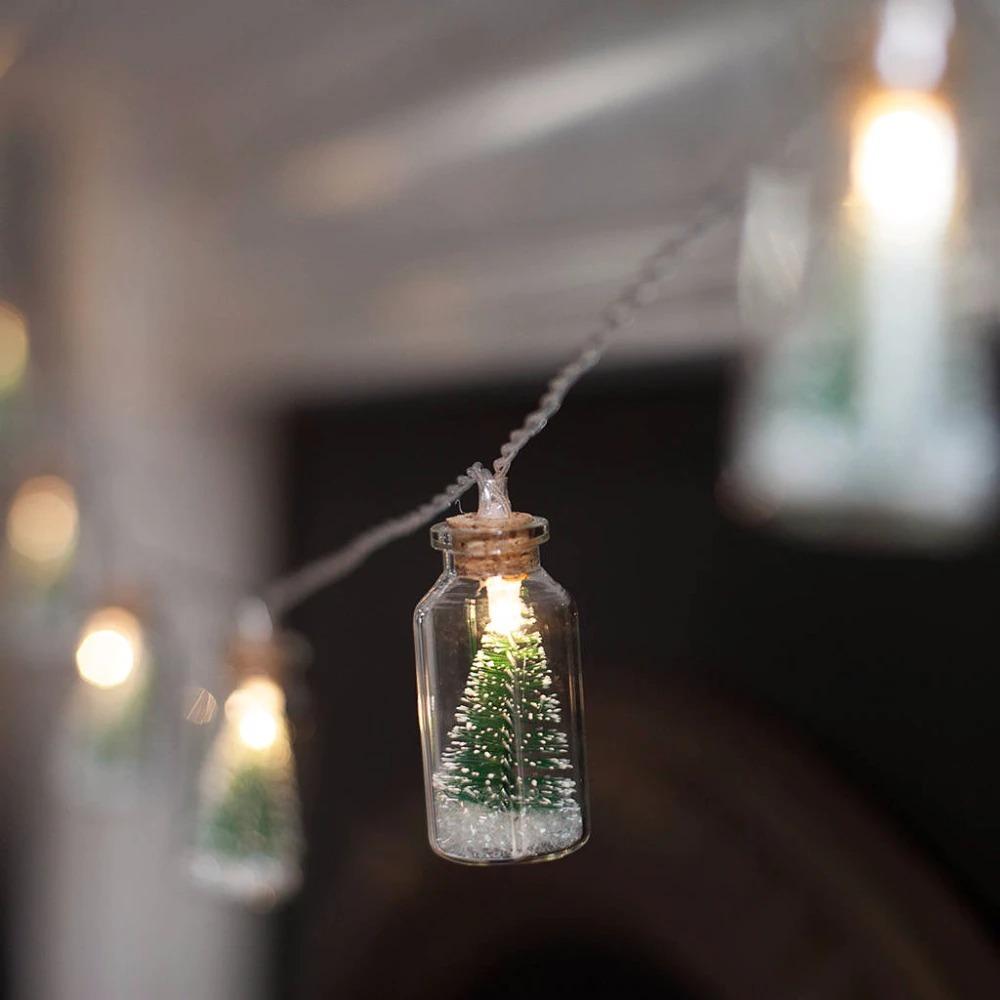 wickedafstore Christmas Tree Glass Jar String Lights
