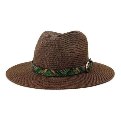 wickedafstore coffee / 58cm Panama Straw Hat