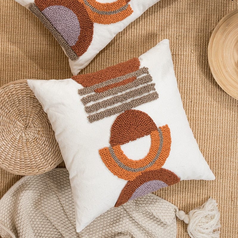 wickedafstore Coffee Boho Tufted Pillow Cover
