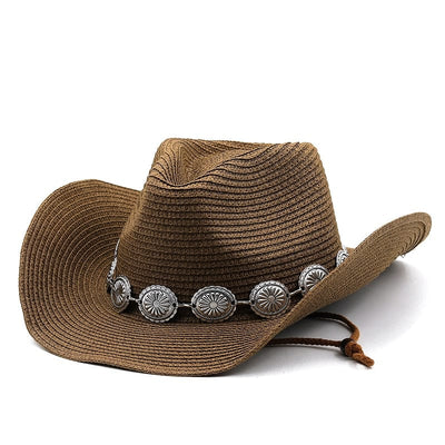 wickedafstore Coffee Wesley Straw Western Cowboy Hat