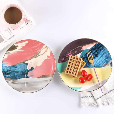 wickedafstore Colored Clouds Plates