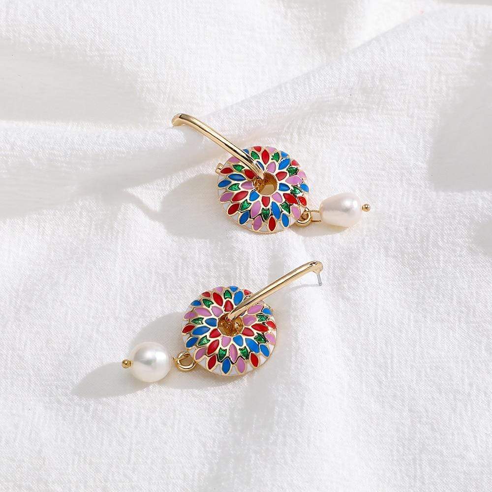 wickedafstore Colorful 1 Round Style Earrings