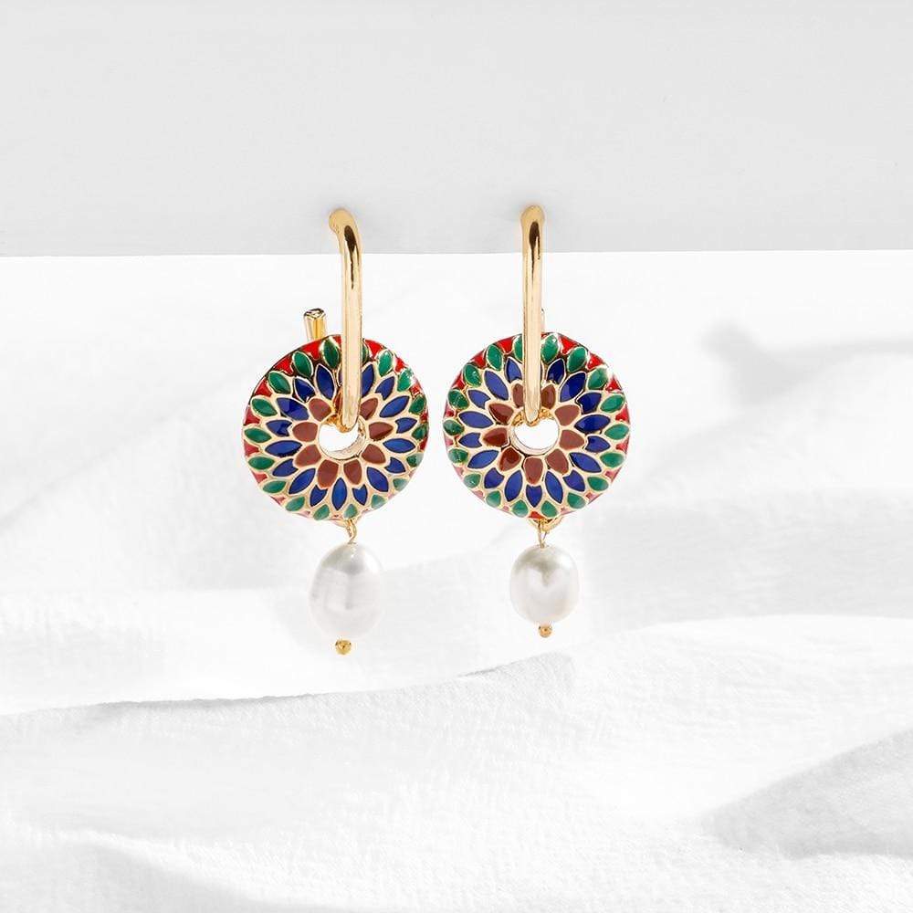 wickedafstore Colorful 3 Round Style Earrings