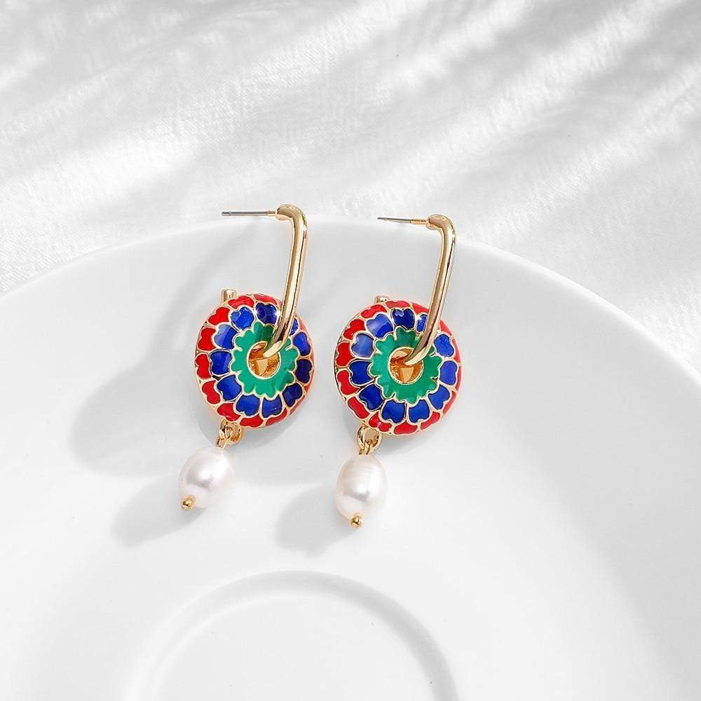 wickedafstore Colorful 4 Round Style Earrings