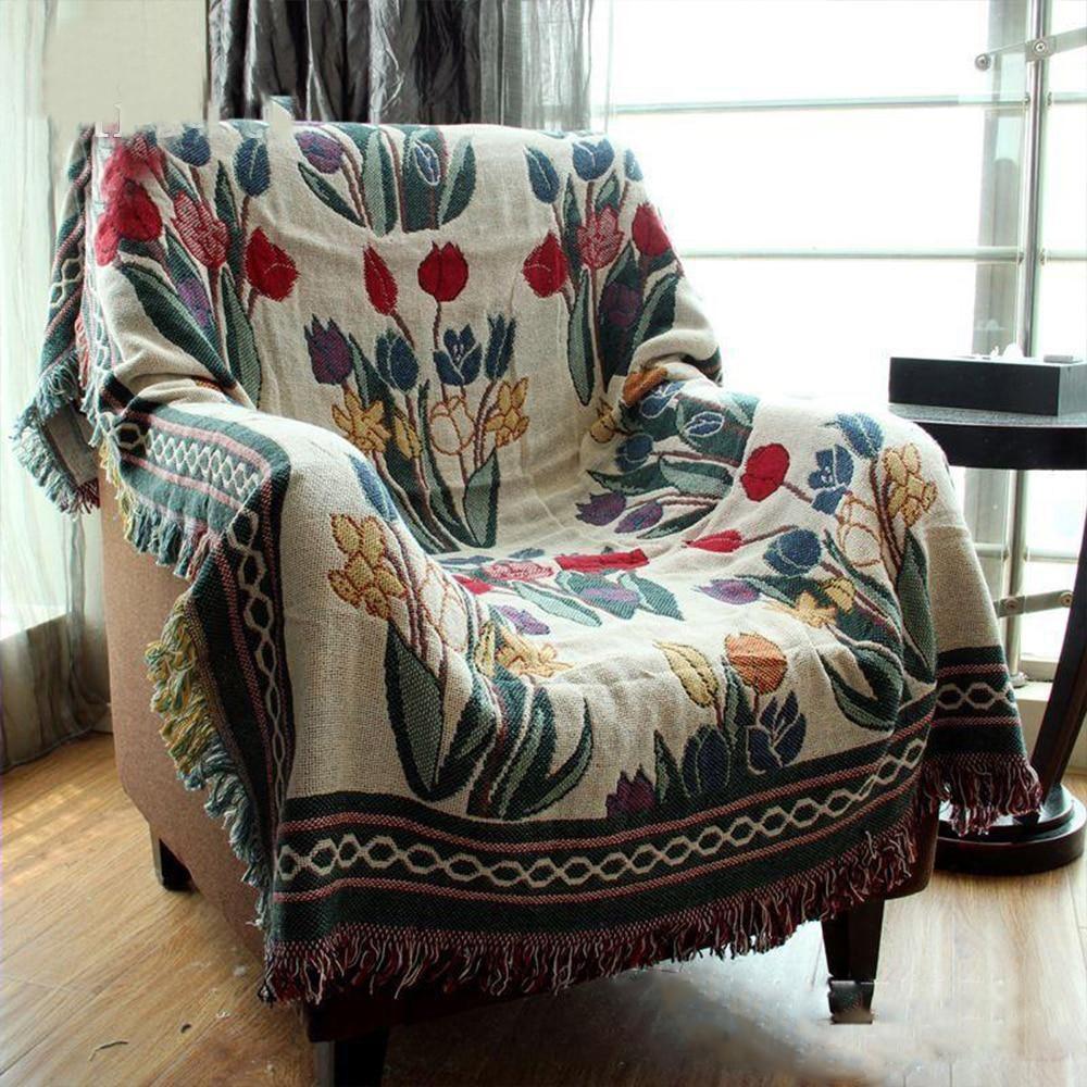 Country Style Floral Throw