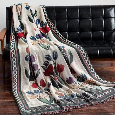 wickedafstore Country Style Floral Throw