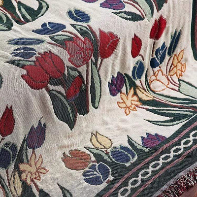 wickedafstore Country Style Floral Throw