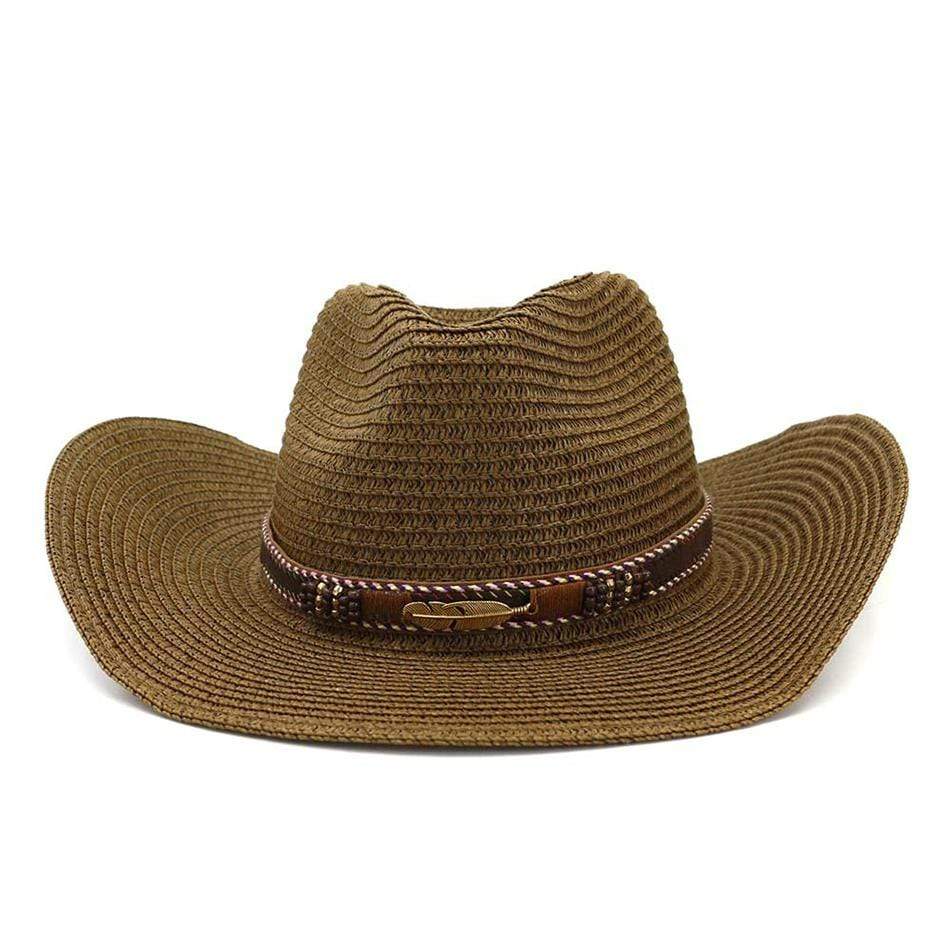 wickedafstore Cowgirl Straw Wide Brim Hat