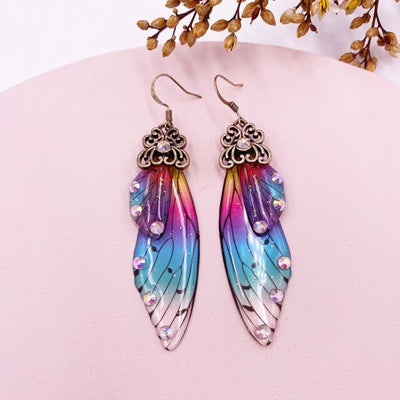 wickedafstore CP-Rainbow Fairy Wings Earrings Colorful Edition