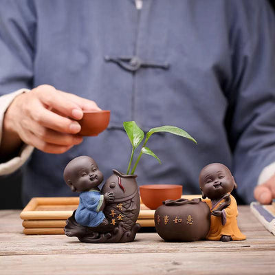 wickedafstore Cute Baby Buddha Flower Pot
