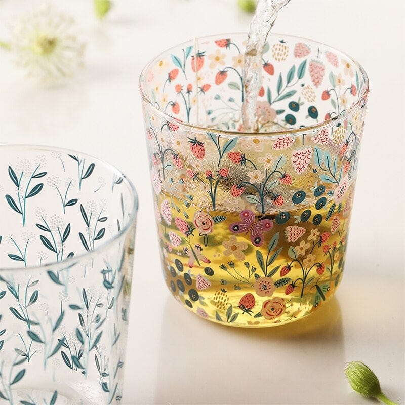 wickedafstore Cute Forest Design Glass Cups