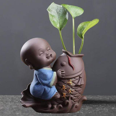 wickedafstore D Cute Baby Buddha Flower Pot